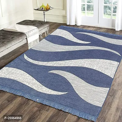 Decorative Blue Chenille Carpet For Home-thumb0