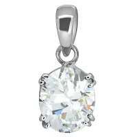 RRVGEM 4.40 Carat Natural Oval Zircon Stone Panchdhatu Pendant/Locket Silver Plated Gemstone by Lab Certified For men and Women-thumb2