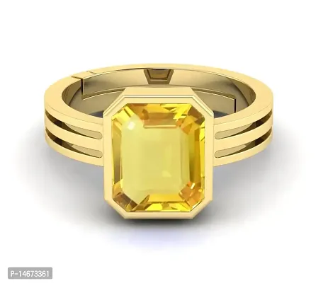 Lab Certified Yellow Pukhraj Ring 5.25 Ratti Natural Original Yellow  Sapphire Ring Adjustable Ring Natural Panchdhatu