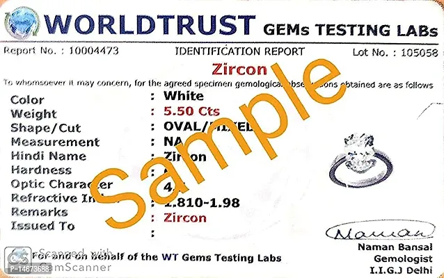 RRVGEM NATURAL ZIRCON 4.25 Ratti 3.35 Carat Beautiful Round Shape Original Certified Natural Cubic White Zircon/American White Diamond Stone Loose Gemstone For men and Women-thumb5