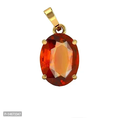 RRVGEM Natural Gomedh Pendant 2.25 Carat (Gomed Hessonite Pendant Garnet Gomed Astrological Gold Pendant Locket Top A1+ Quality Loose Gemstone For Men And Women By Lab - Certified-thumb3