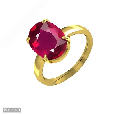 RRVGEM Natural Ruby Stone Manik Ring Adjustable Panchdhatu Ring Gemstone Gold Plated Ring ruby/manik Ring (3.25 Ratti 2.30 Carat) For Men's/Women's-thumb3