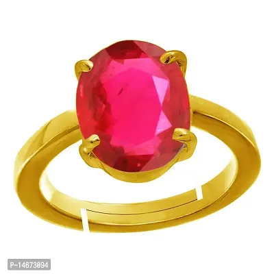 RRVGEM Natural Ruby Stone Manik Ring Adjustable Panchdhatu Ring Gemstone Gold Plated Ring Adjustable Ring 2.00 Carat Rashi Ratan Adjustable Ring For Men And Women By LAB -CERTIFIED-thumb0