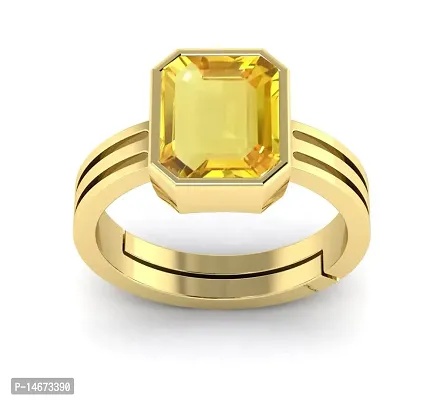 6.45 Ct 7.25 Ratti Natural Pukhraj Birthstone Yellow Sapphire Gemstone Gold  Ring, Astological Energized Pukhraj for Guru Dasa Pukhraj Ring - Etsy