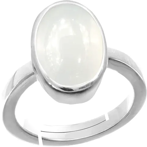 RRVGEM 4.50 Ratti Certified Unheated Untreatet Rainbow Moonstone Ring Plated Ring For Men And Women By Lab - Certified