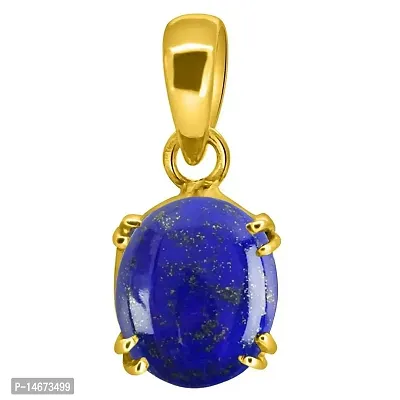 RRVGEM Lapis Lazuli Lazwart Gemstone Weight 2.00 Carat Lapis Lazuli Gold Plated Pendant/Locket Certified Natural Loose Lajwart for Men  Women By Lab - Certified