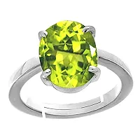 RRVGEM Certified Unheated Untreatet 2.25 Ratti 1.75 Carat Natural Peridot Silver Plated Peridot Ring For Women's and Men's By Lab - Certified-thumb1