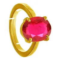 RRVGEM Natural Ruby Stone Manik Ring Adjustable Panchdhatu Ring Gemstone Gold Plated Ring Adjustable Ring 2.00 Carat Rashi Ratan Adjustable Ring For Men And Women By LAB -CERTIFIED-thumb1