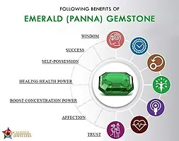 RRVGEM Natural Emerald Loose Gemstone Weight 2.25 Ratti / 1.70 Carat Certified Green Natural Emerald Loose Gemstone Panna Pendant Gold Plated Locket for Men and Women-thumb4