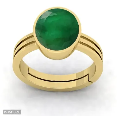 Emerald Stone Ring 5.00 Carat 5.25 RATTI Natural Emerald Ring Gold Plated Adjustable Ring Astrological Gemstone EMERALD RING for Men and Women