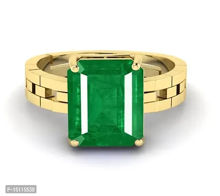 Emerald Stone Ring 5.00 Carat 5.25 RATTI Natural Emerald Ring Gold Plated Adjustable Ring Astrological Gemstone EMERALD RING for Men and Women