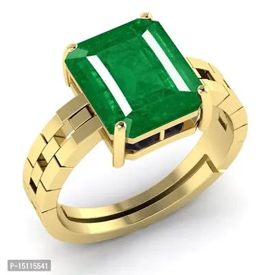 Emerald Stone Ring 5.00 Carat 5.25 RATTI Natural Emerald Ring Gold Plated Adjustable Ring Astrological Gemstone EMERALD RING for Men and Women