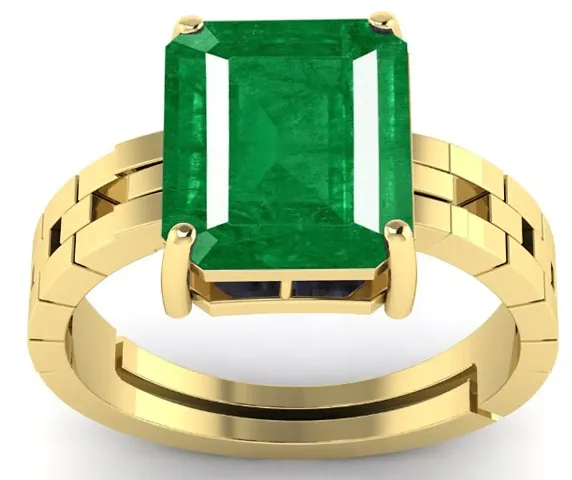 Emerald Stone Ring 5.00 Carat 5.25 RATTI Emerald Ring Plated Adjustable Ring Astrological Gemstone EMERALD RING for Men and Women