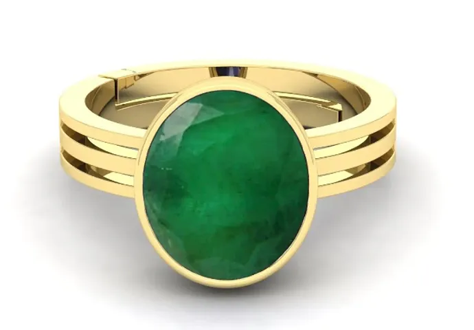 Emerald Stone Ring 5.00 Carat 5.25 RATTI Emerald Ring Plated Adjustable Ring Astrological Gemstone EMERALD RING for Men and Women