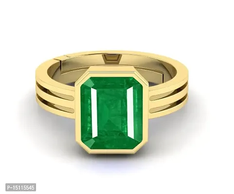 Emerald Stone Ring 5.00 Carat 5.25 RATTI Natural Emerald Ring Gold Plated Adjustable Ring Astrological Gemstone EMERALD RING for Men and Women