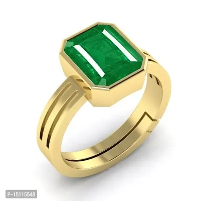 Emerald Stone Ring 5.00 Carat 5.25 RATTI Natural Emerald Ring Gold Plated Adjustable Ring Astrological Gemstone EMERALD RING for Men and Women