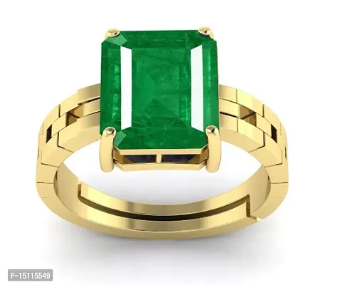 Emerald Stone Ring 5.00 Carat 5.25 RATTI Natural Emerald Ring Gold Plated Adjustable Ring Astrological Gemstone EMERALD RING for Men and Women