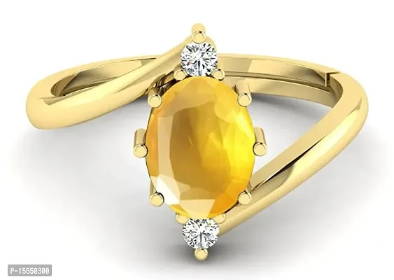 SIDHARTH GEMS 10.25 Ratti 9.00 Carat Unheated Untreatet A+ Quality Natural Yellow  Sapphire Pukhraj Gemstone Gold Plated Ring for Women's and Men's (Lab  Certified) : Amazon.in: Jewellery