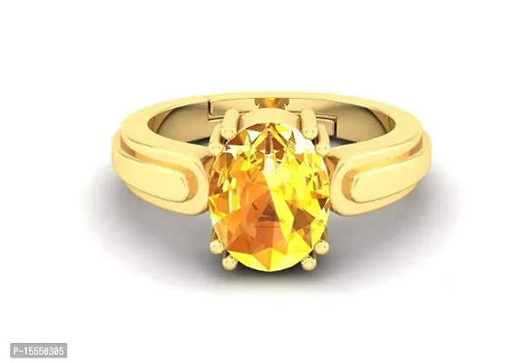 Akshita gems 7.25 Ratti 6.00 Carat Unheated Untreatet A+ Quality Natural Yellow  Sapphire Pukhraj Gemstone Gold Plated Ring for Women's and Men's (Lab  Certified) : Amazon.in: Jewellery