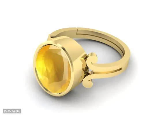 Buy Divya Shakti 5.25-5.50 Ratti Yellow Sapphire Ring (Pukhraj Stone  Panchadhatu Ring) 100% Original AAA Quality Gemstone Online at Low Prices  in India - Paytmmall.com