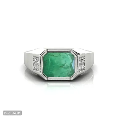 Emerald stone Ring 6.25 ratti 6.00 Carat Natural panna Ring panchdhatu Adjustable Ring Astrological Gemstone ring emerald RING for Women-thumb0