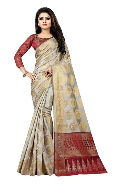 Elegant Silk Blend Saree with Blouse piece 