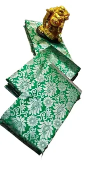 THE STYLE TRADER Banarsi Soft Silk Saree With Blouse Piece For Women  Girls(Green)-thumb1