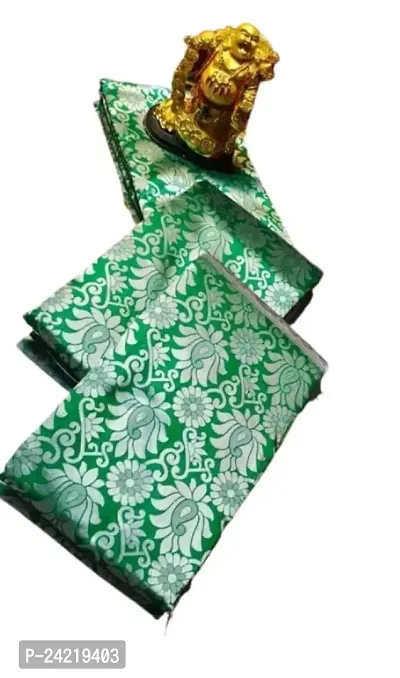 THE STYLE TRADER Banarsi Soft Silk Saree With Blouse Piece For Women  Girls(Green)-thumb2