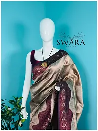 Elegant Soft Silk Self Pattern Women Saree with Blouse Piece-thumb3