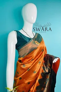 Elegant Soft Silk Self Pattern Women Saree with Blouse Piece-thumb2