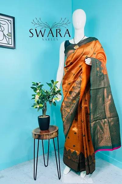 Trending Silk Blend Saree with Blouse piece 