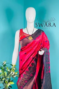 Elegant Soft Silk Self Pattern Women Saree with Blouse Piece-thumb1