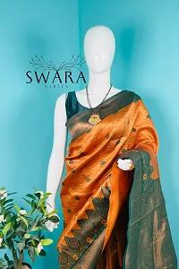 Elegant Soft Silk Self Pattern Women Saree with Blouse Piece-thumb1