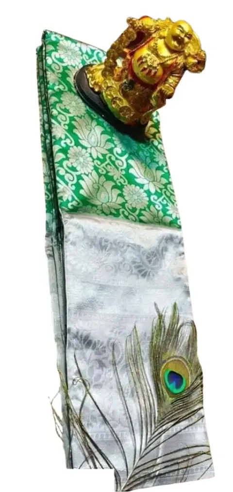 THE STYLE TRADER Banarsi Soft Silk Saree With Blouse Piece For Women & Girls