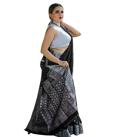 THE STYLE TRADER Women's Latest Banarsi Soft Silk Saree With Blouse Piece
