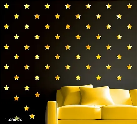 1 120 cm 100 STAR White 3D Acrylic Wall Stickers Pack of 100 Self Adhesive Sticker-thumb0