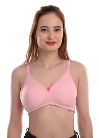 Non Padded Double Layered Cups Seamless Mutliway Women's T-Shirt Bras  (pink, Purple, Red)-thumb3