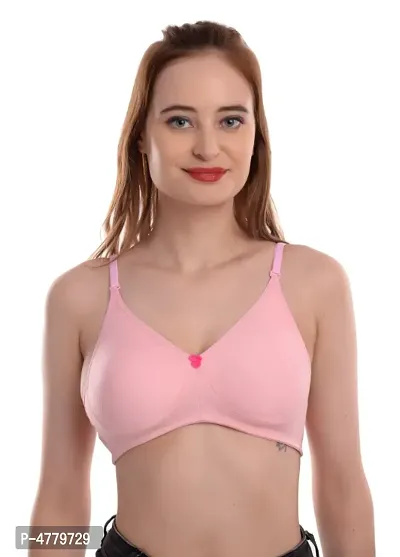 Non Padded Double Layered Cups Seamless Mutliway Women's T-Shirt Bras  (pink, Purple, Red)-thumb4