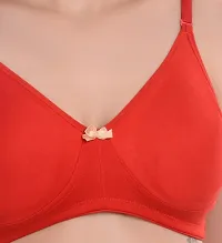 Non Padded Double Layered Cups Seamless Mutliway Women's T-Shirt Bra ( `Red )-thumb4