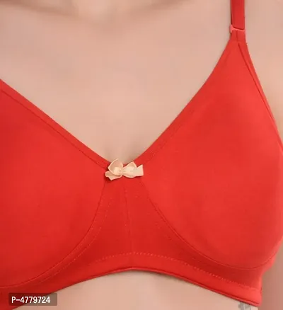 Non Padded Double Layered Cups Seamless Mutliway Women's T-Shirt Bra ( `Red )-thumb5