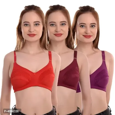 Non Padded Seamed Women's Everyday Bras Pack of 3