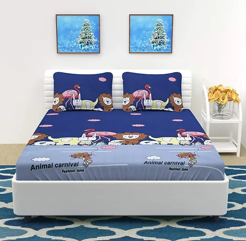 Glace Cotton Fitted Double Bedsheets
