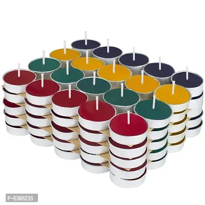 Colored Wax Tealight Candles (Set of 50, scented)Lavender, Rose, Lemongrass, Tea Tree-thumb0