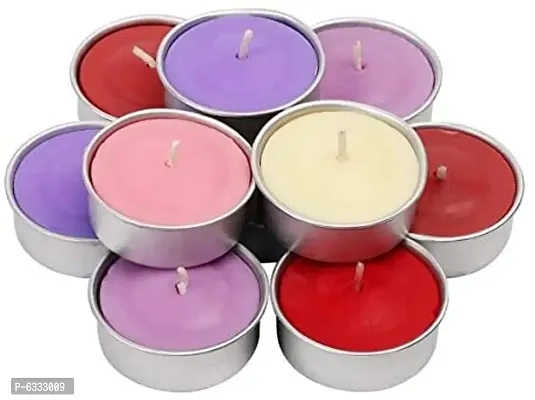 Colored Wax Tealight Candles (Set of 10, Unscented)