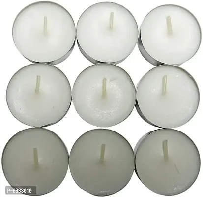 White  Colored Wax Tealight Candles (Set of 10, Vanilla scented)