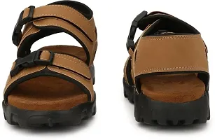Men's Comfortable Tan Synthetic Leather Sandals-thumb1