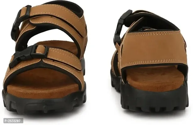 Men's Comfortable Tan Synthetic Leather Sandals-thumb2