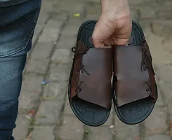 Men's Brown Synthetic Solid Comfort Sandals-thumb1