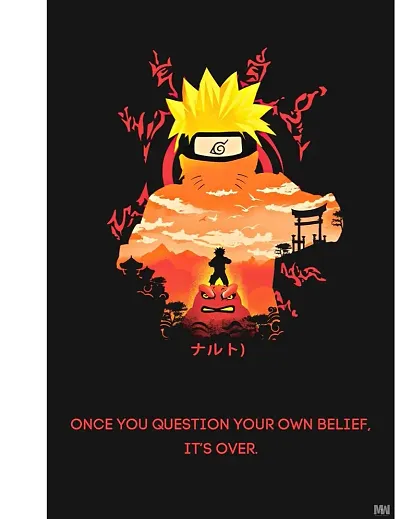 D creative Naruto Uzumaki Motivational Quote Anime Poster 12 x 18 inch 300 GSM