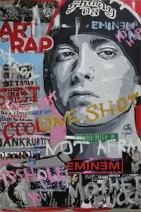 D creative Eminem Music Poster - The Rap God Exclusive Artwork Collection | 300GSM Paper, No Frame, No Sticker, 12x18 inches, Design008-thumb1